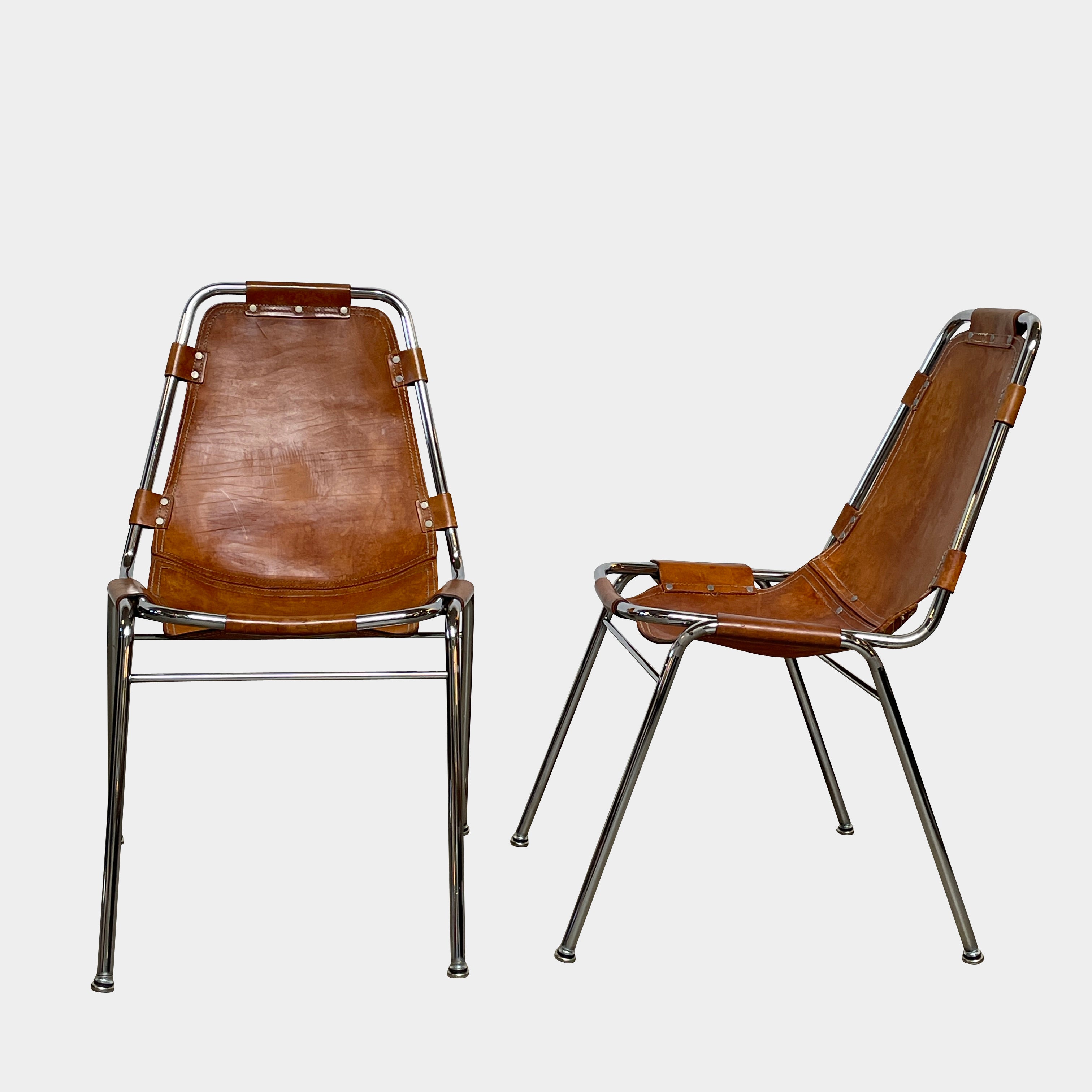 Charlotte Perriand Chrome and Leather Les Arcs Chair