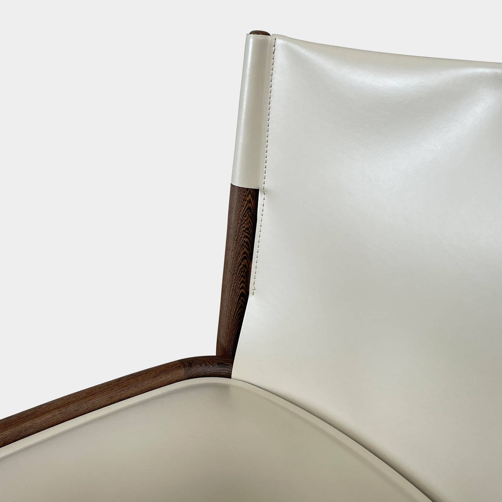 A B&B Italia Jens Dining Chair Set by B&B Italia is arranged in two rows against a plain background, featuring white cushions and wooden frames.