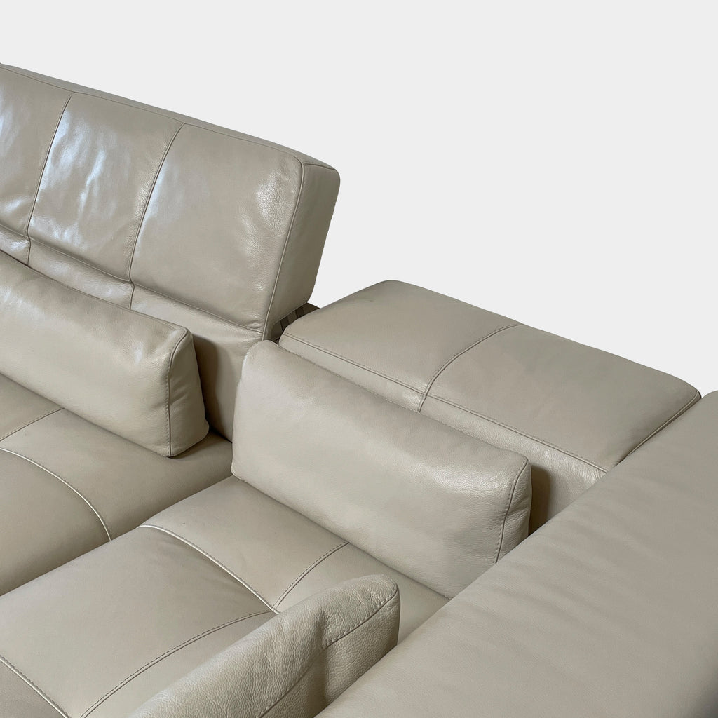 A large beige L-shaped Functions Nick Sectional sofa from the Functions brand, featuring cushioned seats and backs, is viewed against a plain white background.