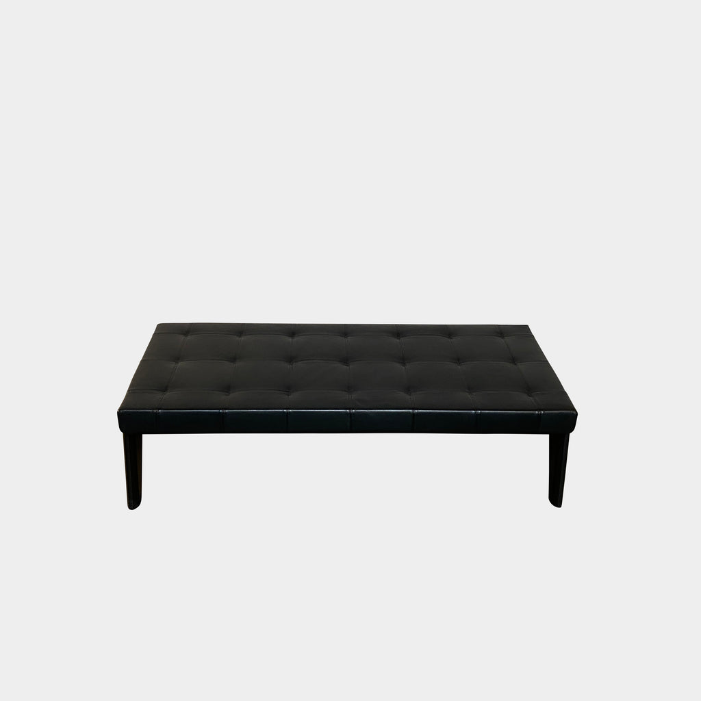 Kirk Black Leather Bench, Bench - Modern Resale